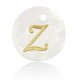 Shell pendant 15mm letter Z Gold-White